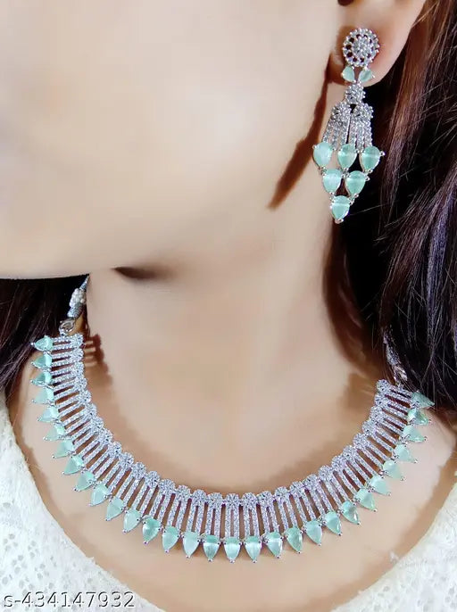 Brass Gold-plated Green Jewel Set NK-31