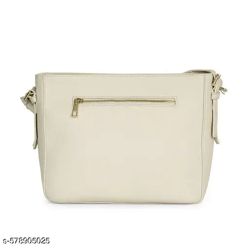 Berrylush Women Solid Beige Synthetic Leather Detachable Strap Embellished Sling Bag