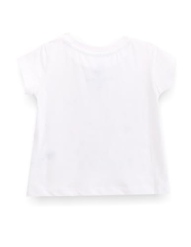 U.S. POLO ASSN. Girls Glitter Print Cotton T-Shirt White