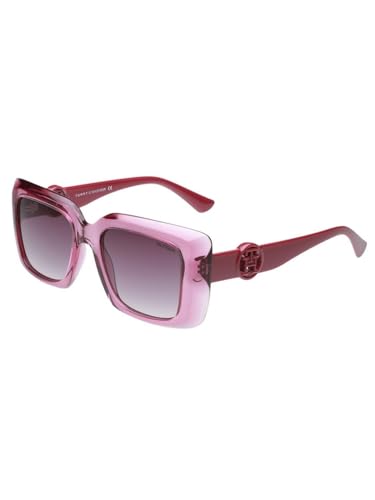 Tommy Hilfiger Sunglasses | Grey Lens | Pink Frame | Full Rim Square Shape Branded Latest and Stylish Non Polarized Eyewear | 100% UV Protection | Women Sunglasses| Size Medium | TH 1593 C4 52