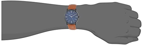 TIMEX Analog Watch for man with Blue Round Dial & Tan Leather Strap Band Water Resistant Men's Wrist Watches - TWHG35SMU04