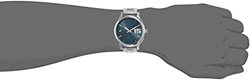 Fastrack Bold Quartz Analog Blue Dial Silver Stainless Steel Strap Watch for Guys - NT38051SM05