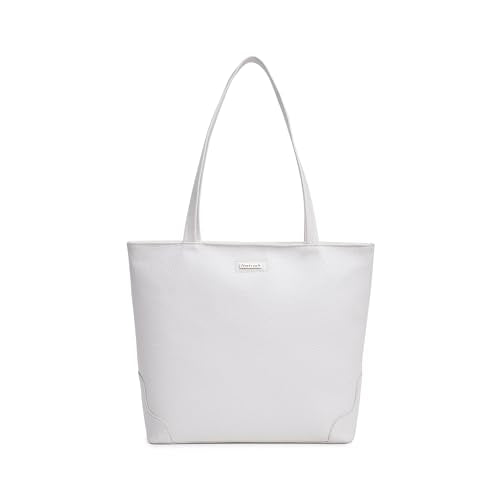 Fastrack Stylish Textured Tote Bag for Women | Trendy Casual Bag for Ladies, Women, Girls | Everyday College Bag Made of High-Quality Faux Leather (White)