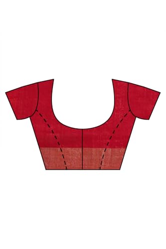 Taneira Red Woven Pure Silk Vanya Bengal SareeWith Unstitched Blouse(SAPH01AC6403-Red)