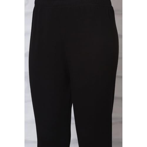 Rangriti Women Cotton Yarndyed Legging (RMMWINTERW3509_Black_M)
