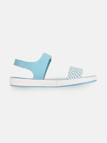 KENNETH COLE Women's Flatform Sandal | Synthetic | Textured Strap, Ankle Strap, Open Toe | Blue, UK6
