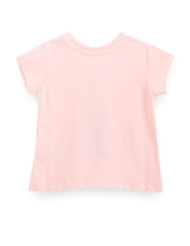 U.S. POLO ASSN. Girls Glitter Print Cotton T-Shirt Light Pink