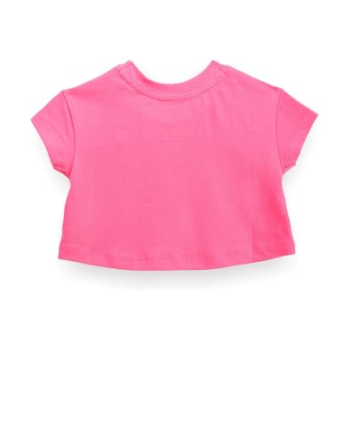 U.S. POLO ASSN. Girls Glitter Logo Cotton T-Shirt Pink