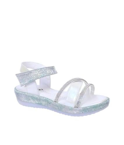 XMARTY Kids Girls Stylish Special Occasion Sandals Trendy Ankle Strap, Lightweight Fashionable |Shiny, Soft, Stylish Easy to wear Sandals | pack of 1| (white, UK Footwear Size System, Toddler, Age Range, Medium, 3.5 Years, 4 Years)