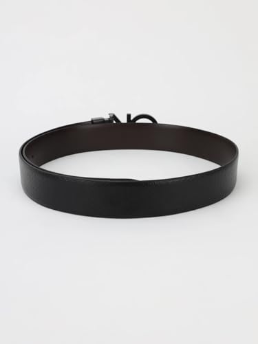 Calvin Klein Textured Black Leather Classic Belt