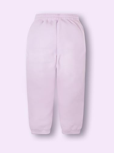 Cherry Crumble Lilac Solid Polyester Hooded Applique with Embroidery Girls Winter Sweatshirt Set