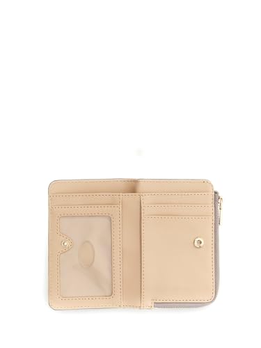 Guess Dark Taupe Logo Printed Zipper Laurel Zip Around Wallet