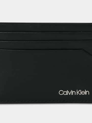 Calvin Klein Solid Black Leather Card Wallet