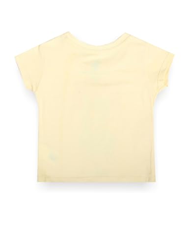 U.S. POLO ASSN. Girls Graphic Print Cotton T-Shirt Light Yellow