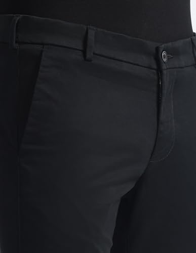 Arrow Slim Fit Cotton Trousers Black