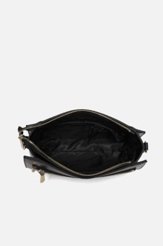 Women Black Textured Casual Sling Bag
