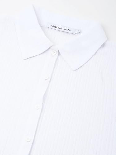 Calvin Klein Jeans Striped Slim Fit Polyester Shirt Bright White