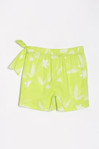 Girls Green Printed Casual Top and Shorts