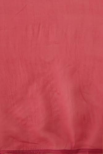 Taneira Pink Viscose Organza Embroidered SareeWith Unstitched Blouse(SPG07I00101-Pink)