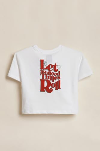 Allen Solly Girls White Graphic Print Casual T-Shirt