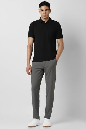 Van Heusen Men Grey Solid Trousers