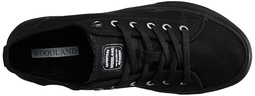 Woodland Men's Black Canvas Casual Shoes-9 UK (43EURO) (GC 3803921CO)