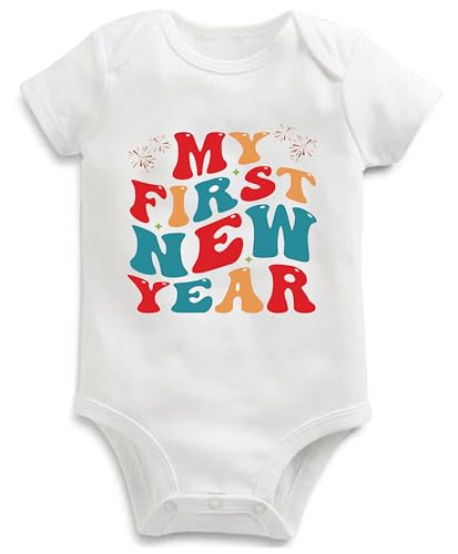 American Apple Romper My 1st New Year Printed New Year Printed dress Baby Sleep Suit For Baby Boys & Baby Girls Printed Birthday Gift Rompers T Shirt (3-6 Months, My 1st New Year 09)