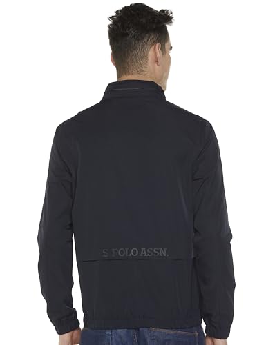U.S. POLO ASSN. Mens Transitional Jacket With Conceled Hood Full Sleeve Jackets (USJCKS028_NAVY_L)