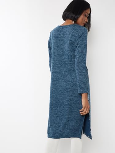 Max Women's Acrylic Regular Kurta (AKWKWI25SA_Blue