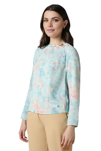 Allen Solly Women's Regular Fit Blouse (AHTSWRGFX31059_Blue
