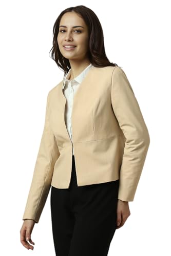 Women Beige Regular Fit Blazer