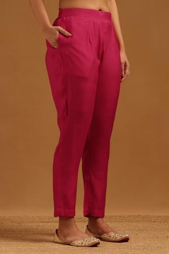 Soch Womens Fuchsia Desert Storm Embroidered Kurta Set With Beads