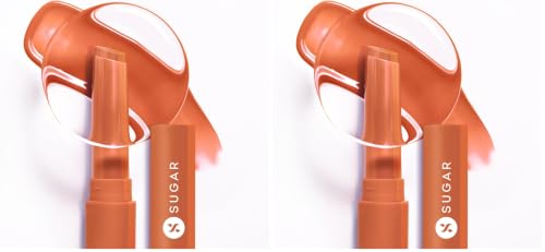 SUGAR Cosmetics Glide Peptide Plumping Gloss Stick with Collagen & Ceramides | Instantly Pumps | 2.7g - 01 Peach Ping (Pack of 2)