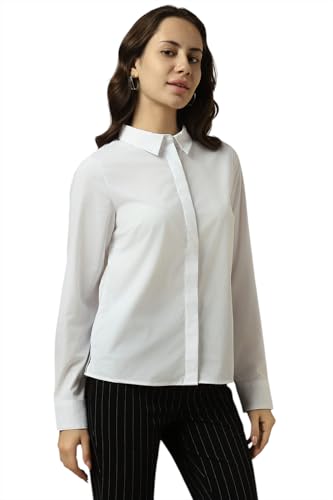 Allen Solly Women's Regular Fit Shirt (AHSFWRGPX45952_White