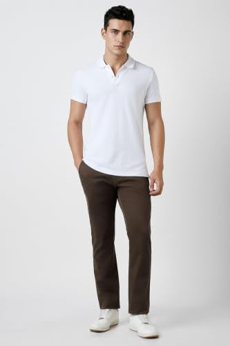 Men Brown Solid Slim Fit Trousers