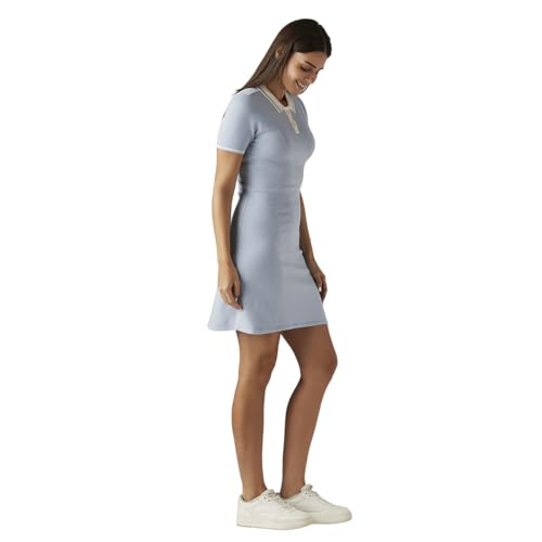 Levi's Women's Solid Light-Blue Polo Collar Dress