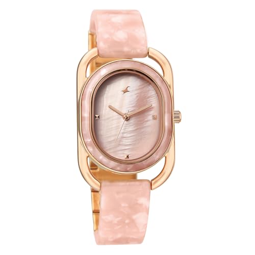Fastrack Younique 3.0 Quartz Pink Oval Dial Women's Watch | Analog Display Watch | Watches for Women | Watches for Women Analog - 68051KD02