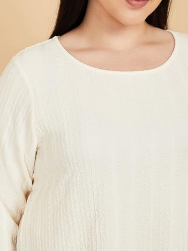 Max Women Textured Top (Off White_5XL)