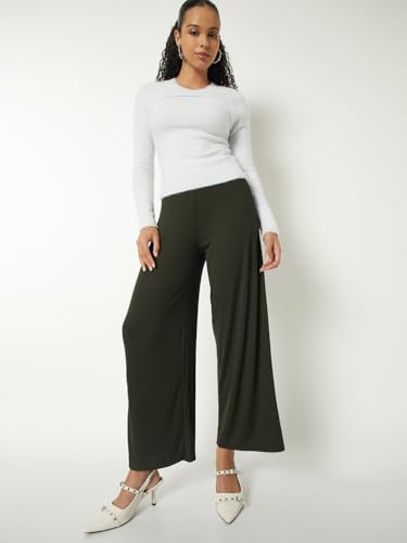 Max Women Ribbed Trousers (Green_L)
