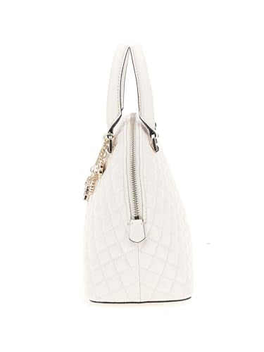 GUESS Off White Quilted Everlee Dome Satchel Bag