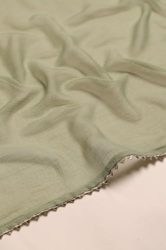 Soch Womens Sap Green Chinon Floral Gown with Cutwork and Stones