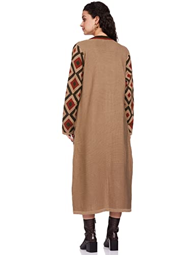 Max Women's Acrylic Casual Shrug Sweater (SRG2605_Beige_L)