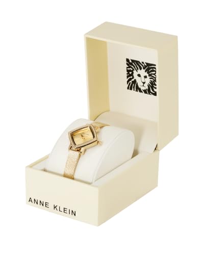 Anne Klein Women's Analog Watch, Gold-Tone Stainless Steel Bracelet | Champagne Sunray Dial