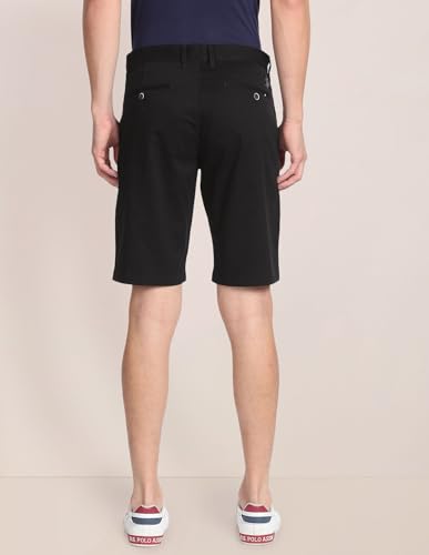 U.S. POLO ASSN. Mid Rise Solid Slim Fit Shorts Black