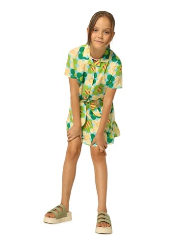 VERO MODA Girls Cotton Green A-Line Skirt