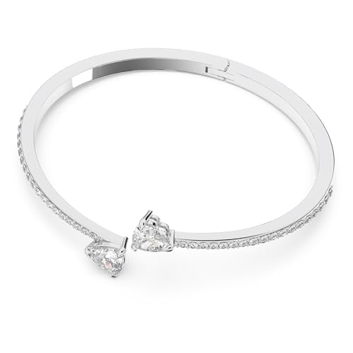 Swarovski Mesmera bangle, Heart, White, Rhodium plated