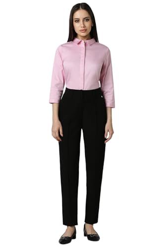 Van Heusen Women Pink Solid 3/4th Sleeves Formal Shirt