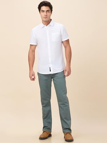 Being Human White Slim Fit Regular Collar Men's Shirt Clothing