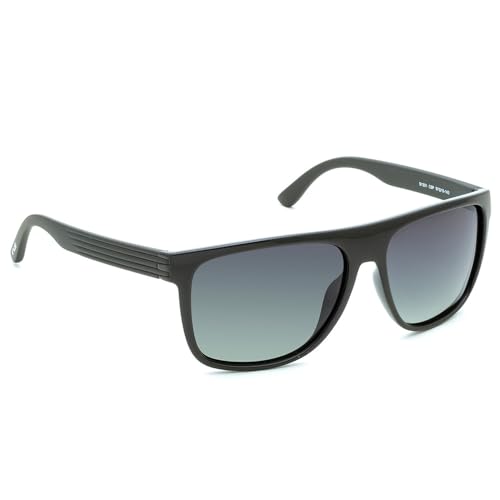 IRUS 100% UV protected Gradient Polarized sunglasses for Men with Black Polycarbonate frame and Green colored lens