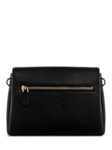 GUESS Black Textured Gregoria Flap Crossbody Bag